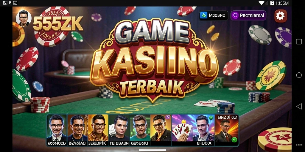 Tampilan permainan kasino menarik di 555ZK.