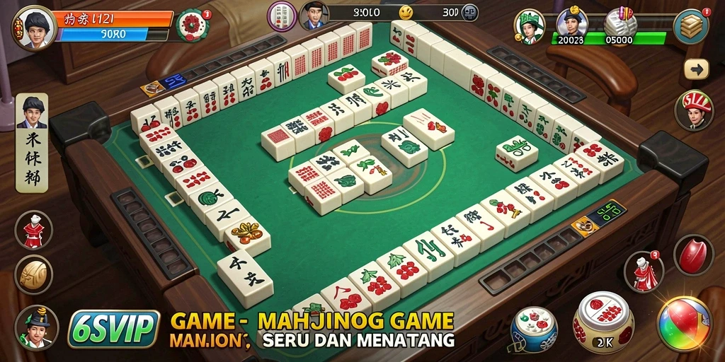 Screenshot menampilkan gameplay seru di 6SVIP dengan tantangan Mahjong.