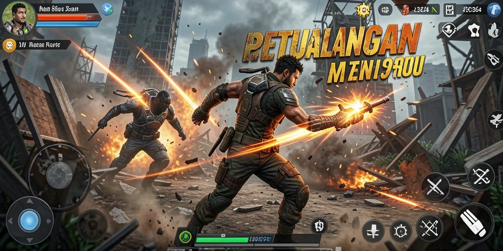 Gameplay seru dalam 8364 dengan pertarungan mendebarkan.