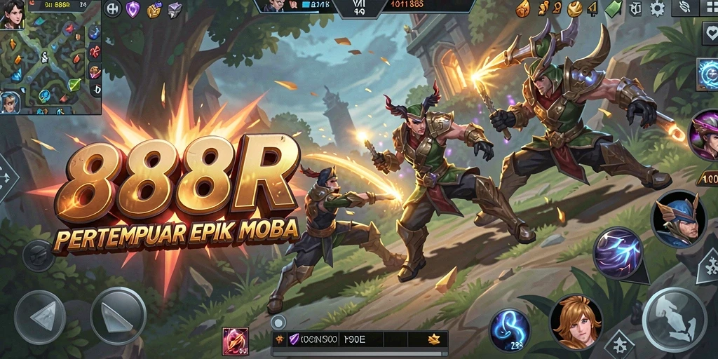 Screenshot gameplay 888R menunjukkan aksi pertempuran yang mendebarkan.