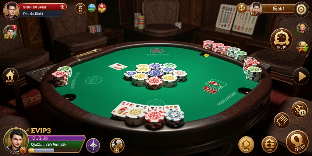 Tampilan utama EVIP3 menampilkan gameplay QiuQiu yang seru dan interaktif.