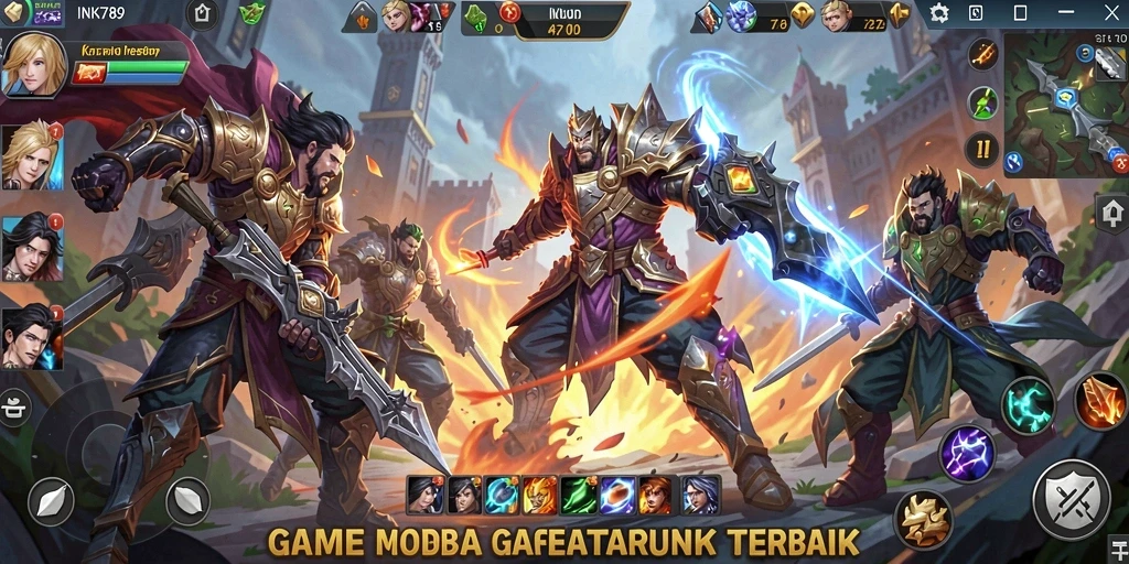 Tampilan gameplay <strong>INK789</strong> yang intens dengan karakter yang beragam.