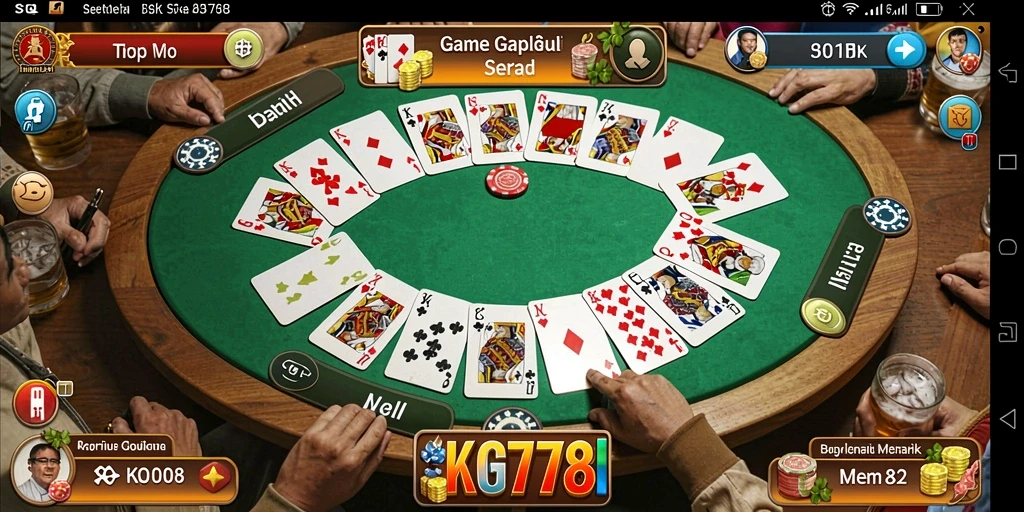 Screenshot KG778 menampilkan gameplay Gaple yang seru dan interaktif.