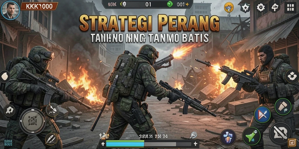 Screenshot KPK100 menampilkan aksi dinamis dalam perang strategi.