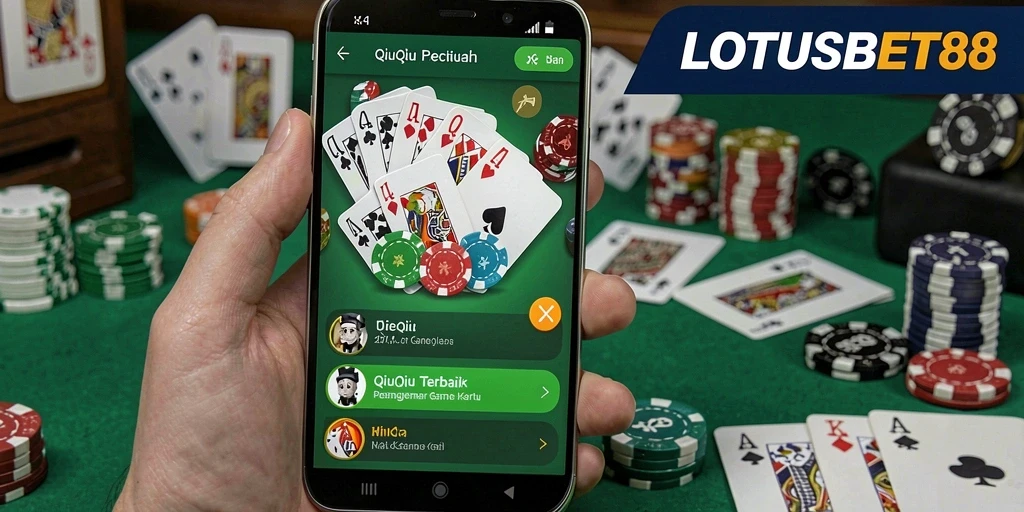 Screenshot LOTUSBET88 menampilkan permainan QiuQiu yang seru dan menantang.