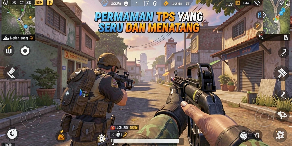 Tampilan gameplay menarik dari LUCKYRP dalam aksi TPS.