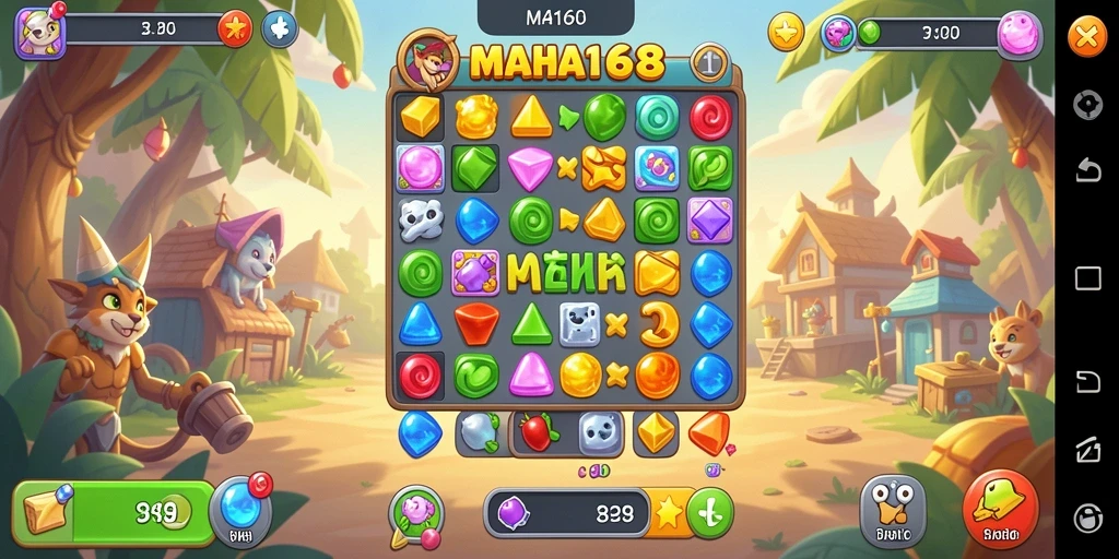 Tampilan gameplay <strong>MAHA168</strong> yang penuh warna dan menarik.