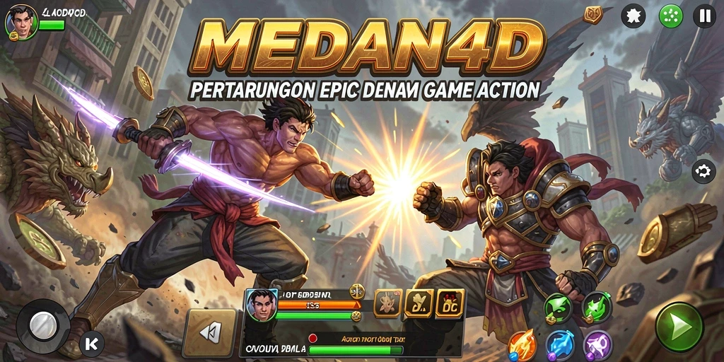 Screenshot menunjukkan aksi seru dalam pertarungan MEDAN4D.