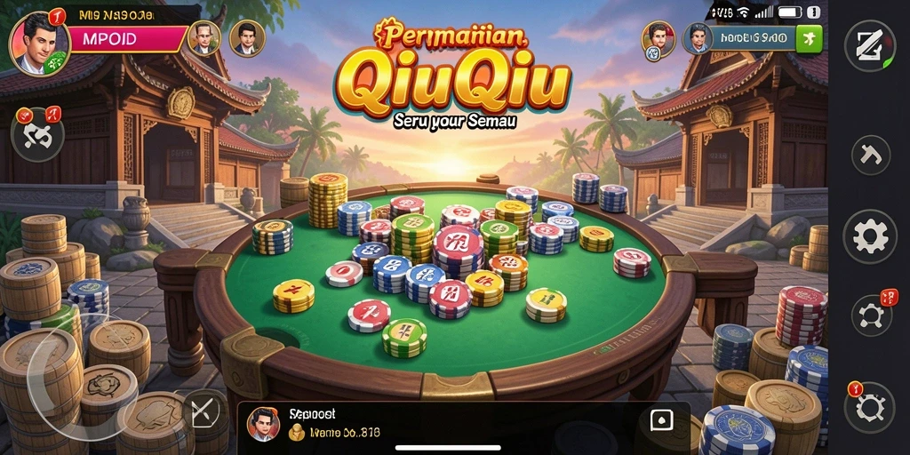 Screenshot MPOID menampilkan pemain sedang menikmati permainan QiuQiu yang kompetitif.