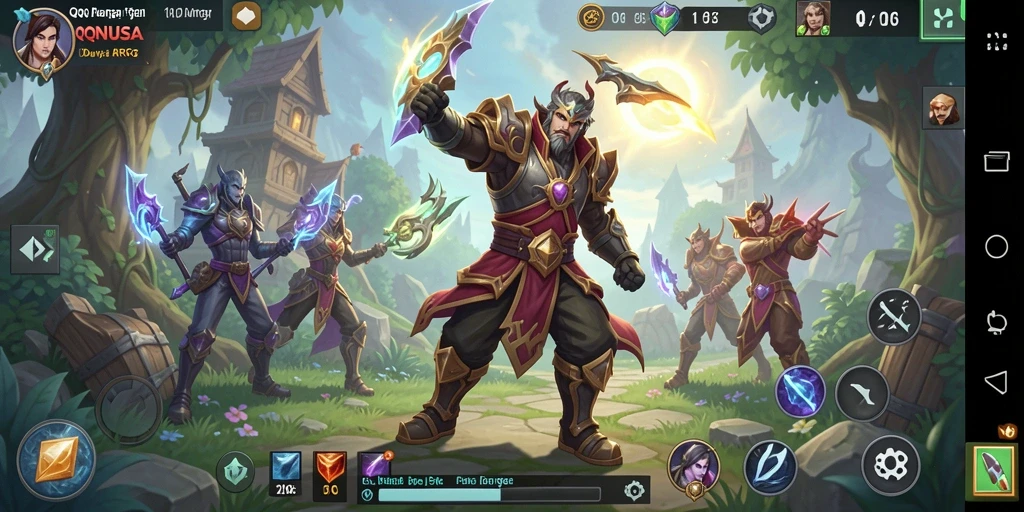 Screenshot gameplay QQNUSA menampilkan pertempuran mendebarkan di dunia ARPG.