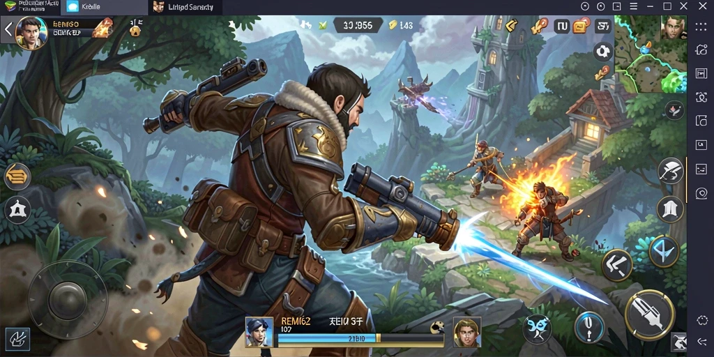 Screenshot menampilkan gameplay aksi intens dalam REMI62.